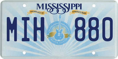 MS license plate MIH880