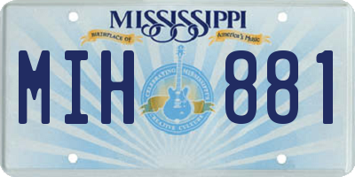 MS license plate MIH881