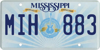 MS license plate MIH883