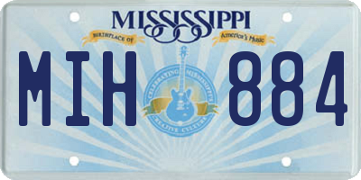 MS license plate MIH884
