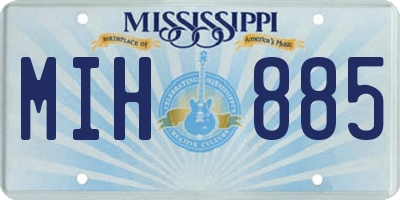 MS license plate MIH885