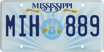 MS license plate MIH889