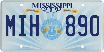 MS license plate MIH890