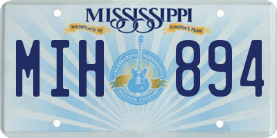 MS license plate MIH894