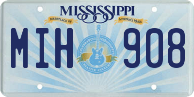 MS license plate MIH908