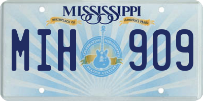 MS license plate MIH909