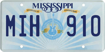 MS license plate MIH910