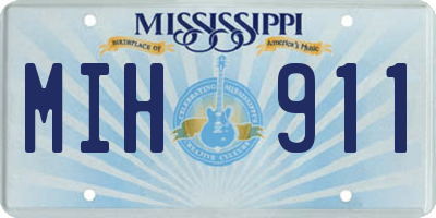 MS license plate MIH911