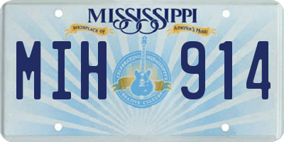 MS license plate MIH914