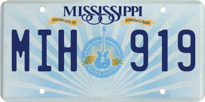 MS license plate MIH919