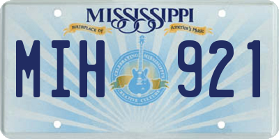 MS license plate MIH921