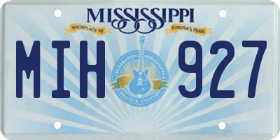 MS license plate MIH927