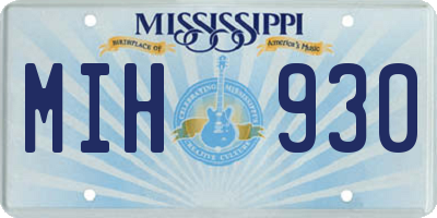 MS license plate MIH930