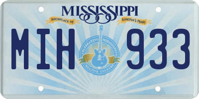 MS license plate MIH933