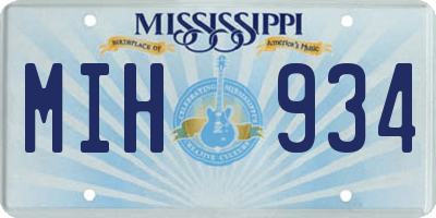 MS license plate MIH934