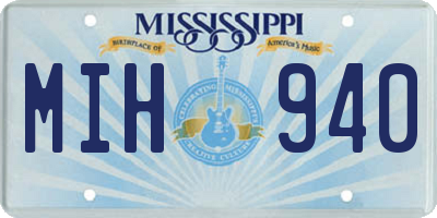 MS license plate MIH940