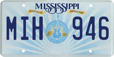 MS license plate MIH946