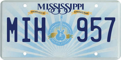 MS license plate MIH957