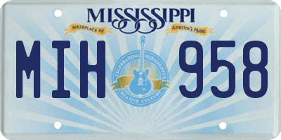 MS license plate MIH958