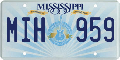 MS license plate MIH959