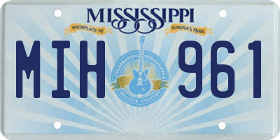 MS license plate MIH961