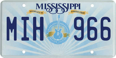 MS license plate MIH966