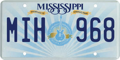 MS license plate MIH968
