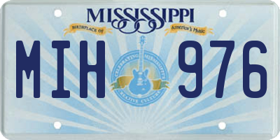 MS license plate MIH976