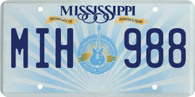 MS license plate MIH988