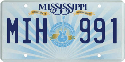 MS license plate MIH991
