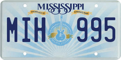 MS license plate MIH995