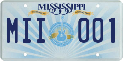 MS license plate MII001