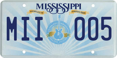 MS license plate MII005