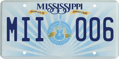 MS license plate MII006