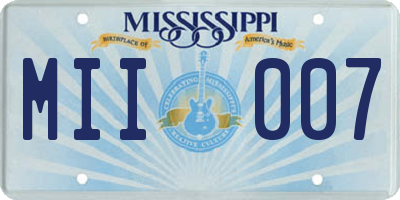 MS license plate MII007