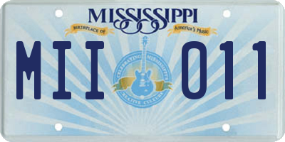 MS license plate MII011