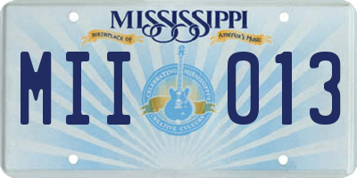 MS license plate MII013