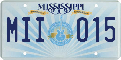 MS license plate MII015