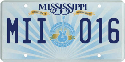 MS license plate MII016