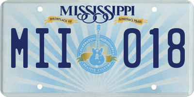 MS license plate MII018