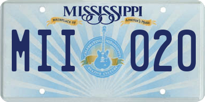 MS license plate MII020
