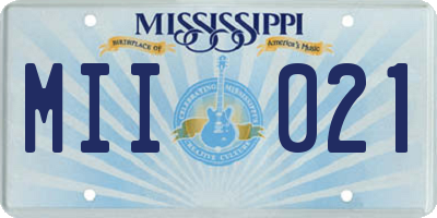 MS license plate MII021