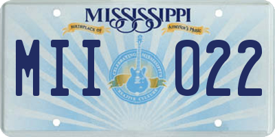 MS license plate MII022
