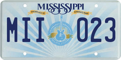 MS license plate MII023