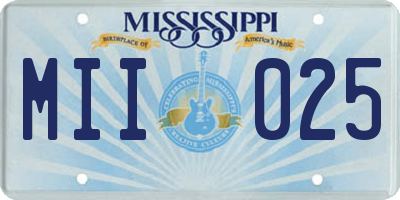 MS license plate MII025