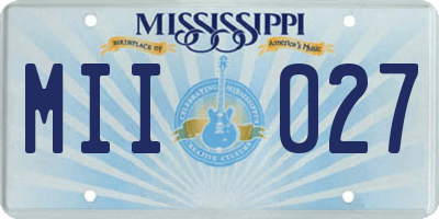 MS license plate MII027