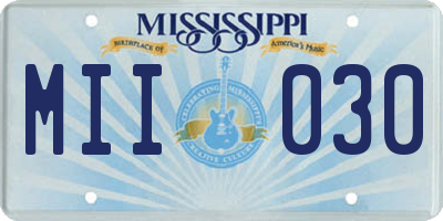 MS license plate MII030