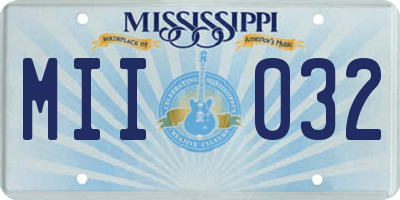 MS license plate MII032