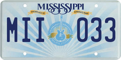 MS license plate MII033