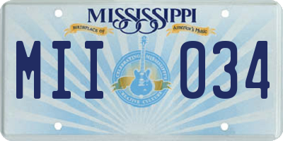 MS license plate MII034
